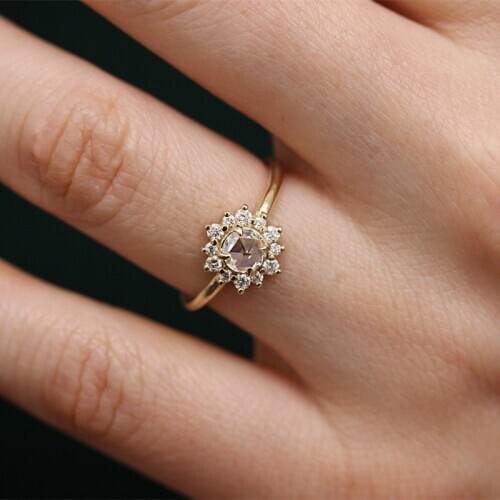 Fashion Women Gold Color Crystal Zircon Ring Gem Engagement Party Wedding Rings for Women Jewelry