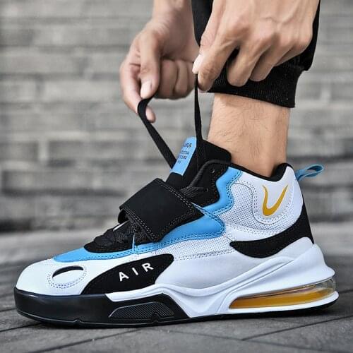 2021 New Men Air Cushion Running Shoes Outdoor Breathable Casual Sports Shoes Fashion Sneakers High Top Basketball Shoe