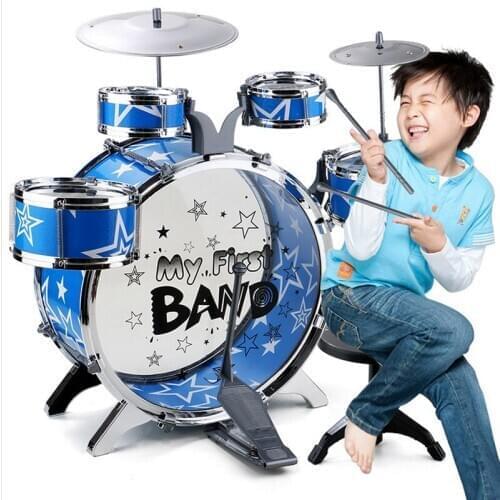 Plastic Musical Instruments for Children 5 Drum 2 Rub 1 Chair /Set Learning Education Toys Mixed Musical Instruments For Kids