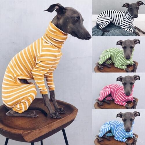 Striped Dog Clothing Four-legged Pet Coat Turtleneck Warm Dog Long-sleeved Sweater Fashion Four Seasons Pure Cotton Cat Clothes