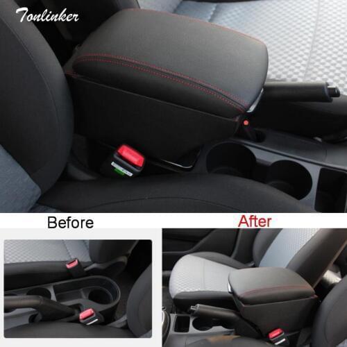 Tonlinker Cover case sticker for KIA K2 RIO 2017-18 Car styling 1 pcs ABS Multi-function moulding armrest box storage