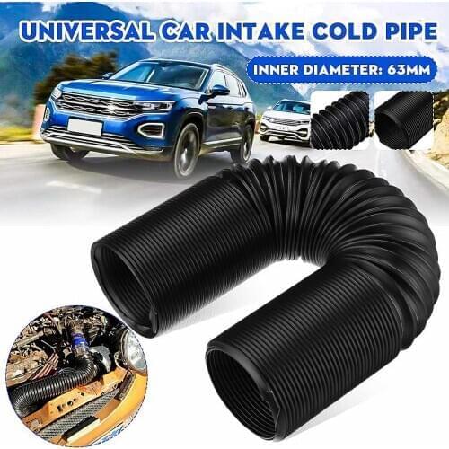 63mm 1M Universal Car Air Filter Intake Cold Pipe Ducting Dust Feed Hose Flexible
