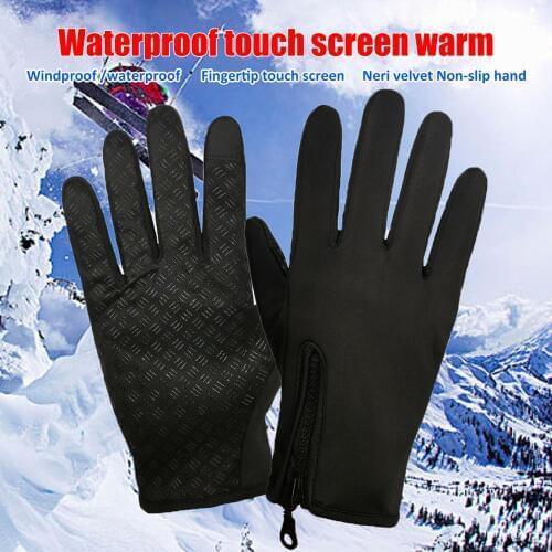 Touch Screen Windproof Warm Gloves Winter Waterproof Thickening Outdoor Sport Driving Gloves Motorcycle Gloves