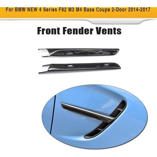 Replacement side fender vents air intake decorative stickers for BMW F82 F83 M4 F80 M3 14-17 ABS and Carbon Fiber