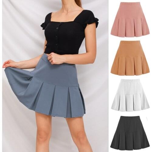 Women Sweet Lolita High Waist Pleated Mini Skirt Girls Harajuku White Black Skirt Summer Slim Short Woman Skirts School Skirts