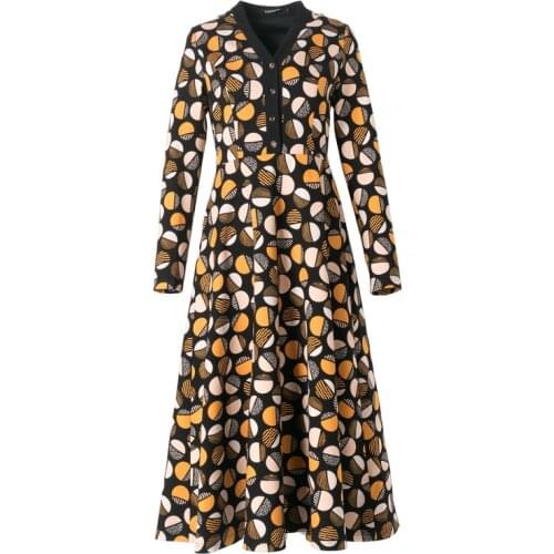 2021 Summer Autumn New Style Casual Elegant Long Sleeve Dot Print Knit Dress for Women