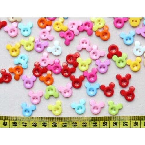 1000pcs Rainbow kawaii Plastic Mouse Buttons Mixed Colors 18mm colorful rainbow color mix