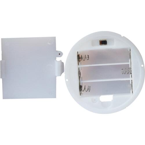 2pcs/lot 3 AA Round Battery Holder With Cover&Switch Plastic Battery Storage Box Case 4.5V Battery Organizer Holder for Home