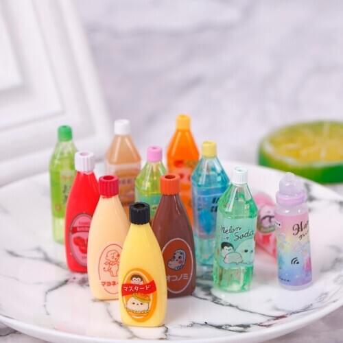 3Pcs/set 1:12 Dollhouse Chocolate Sauce Ketchup Jam Drink Bottles Doll Decor Toy For Dollhouse Decals New