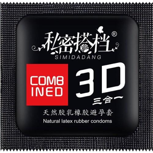 3Pcs/Box Condoms Sex Products Particles and Thread G-spot Vaginal Stimulation Men Ultra-thin Full Lubricant Condom Penis Sleeve