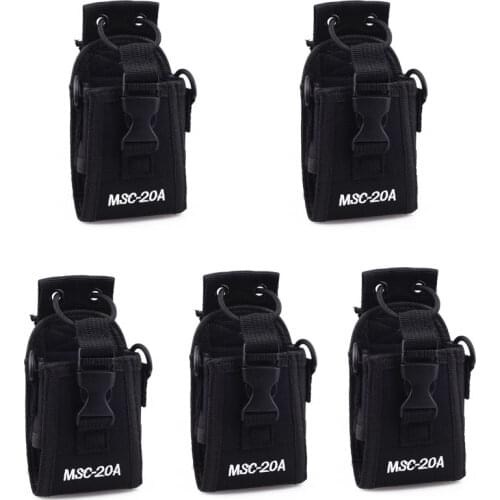 5PCS MSC-20A Multifunction Case Holder Pouch Bag for Motorola GP328+ BAOFENG UV-5R UV-B5 UV82 UV6 UV8D GT-3 A52 Walkie Talkie