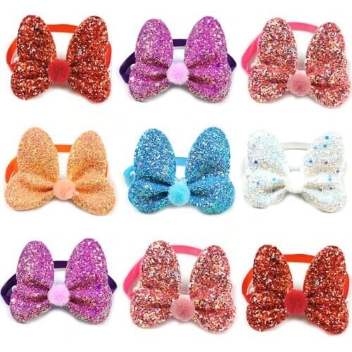 50/100pcs Easter Shining Pet Dog Bow Ties Cute Rabbit Adjustable Pet Bowties for Small Dog Grooming Accessories Pet Supplies