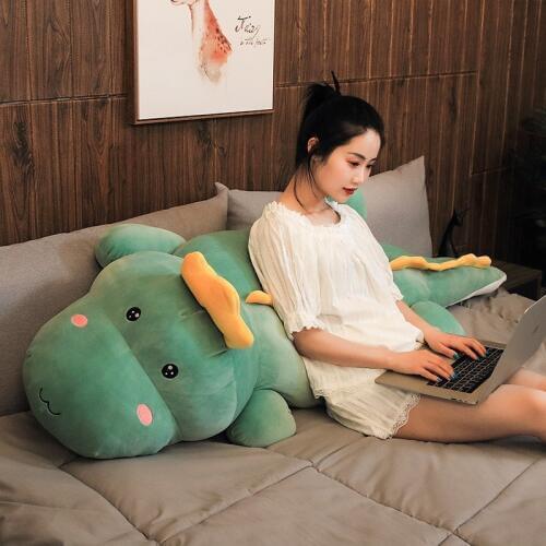 80cm/100cm/120cm Soft Kawaii Six Colors Dinosaur Plush Toy Cartoon Animal Dinosaur Stuffed Doll Sofa Bed Pillow Cushion Gift