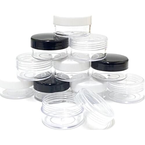 50Pcs Lip Balm Containers 2g 3g 5g 10g 15g 20g Plastic Cosmetics Jar Nail Art Storage Pot Container Lotion Face Cream Bottle