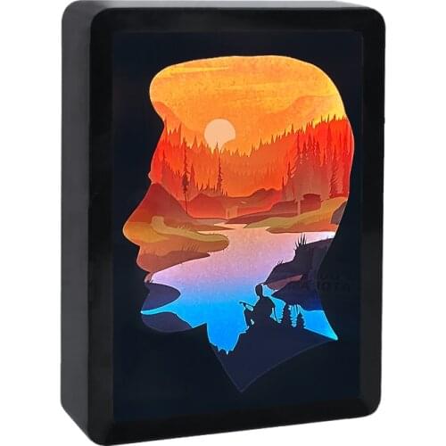 One Piece Paper-Cut Light Box Led Lamp Nordic Home Room Vintage Poster Art Wall Painting Craft Supplies Party Decoration