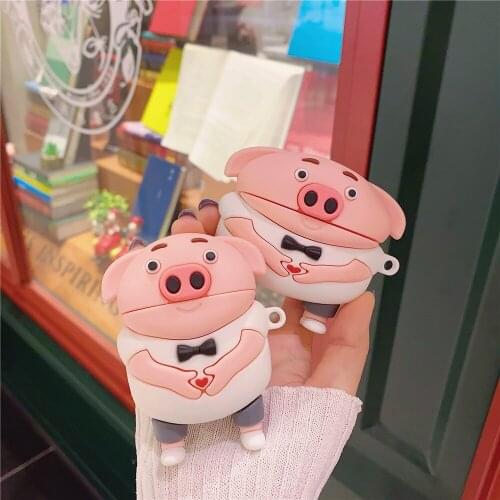 For AirPods Pro 3 Case cute cartoon 3D creativity love heart pink pig Earphone Cases For air pods 1 2 airpod cover capa