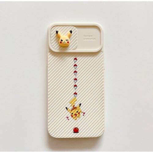 Pokemon Pikachu Phone Case for IPhone11pro Max 12mini X XS XR XSMax 7 8 Plus New Cartoons Camera Protective Soft Back Covers