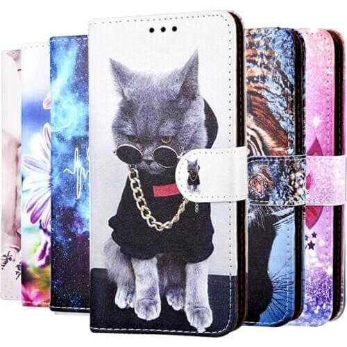 Case For Alcatel 1S 1 S 2019 Cartoon Cat Cute Pattern Leather Wallet Back Cover For Alcatels 1s 2019 5024D Phone Bag Case Coque
