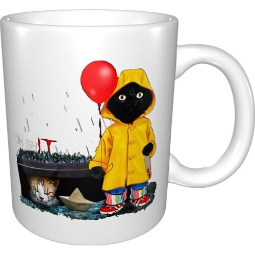 Black Cat Pennywise It Mug Coffee Cup Coffee Mug Double Glass Mugs English Tea Cup Wineglass