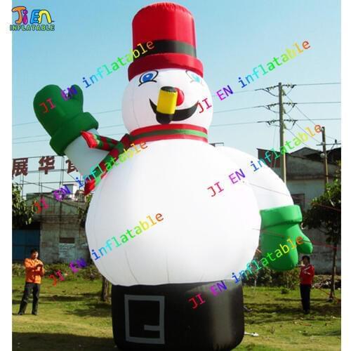 DDU free shipping wave hand 4-6m high inflatable snow man outdoor giant snowman cartoon model for promotion activities