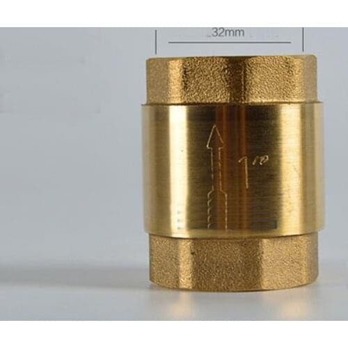 DN25 G 1" BSPP Female Thread Brass Spring Check Valve One Way Thickneess 2.7mm Height 50mm
