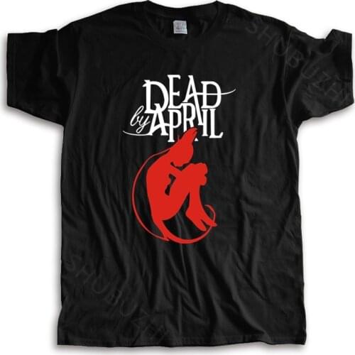 Cotton Tshirt mens summer Tops Rock Band Logo Mens Black Dead By April T-Shirt Tee summer teeshirt plus size drop shipping