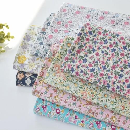 50x135cm Floral Summer Poplin Cotton Sewing Fabric DIY Childrens Wear Cloth Make Baby Dress Decoration Home Mask headgear