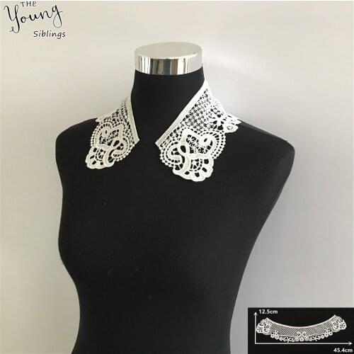 Brand new Hollow out Embroidery White Lace Collar Applique DIY Craft lace Fabric Neckline Clothing Decoration Accessories YL1506