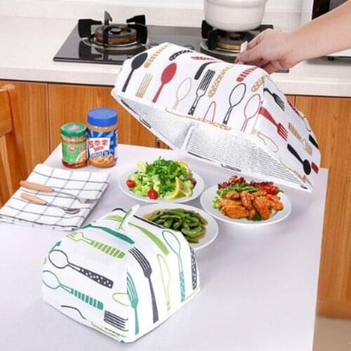 Kitchen Insulation Aluminum Foil Food Cover Folded Anti Fly Mosquito Cover Folded Mesh Food Cover Anti Fly Mosquito Umbrella U3