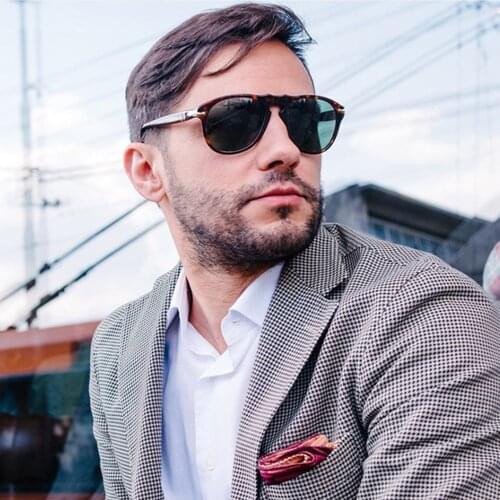 2021 Italian Designers Handmade Sunglassses Men and Women Real Glass Lenses Round Vintage Pilot Classical Retro Design Perso649