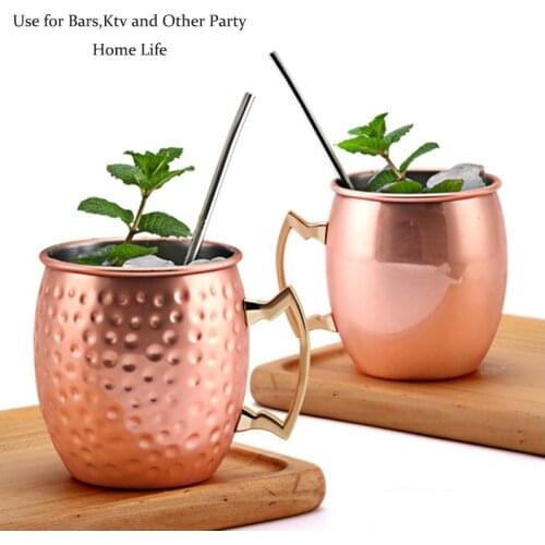 1 Pc 550ml Food Grade Stainless Steel Mule Mug Drum Copper Plated Beer Mug Coffee Mug Water Drinkware Beer Cup Bar Drinkware