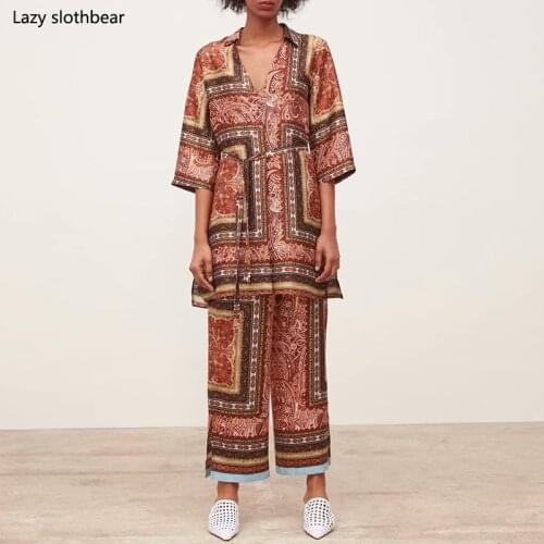 Summer ladies print dress retro ethnic style dress half sleeve lapel dress