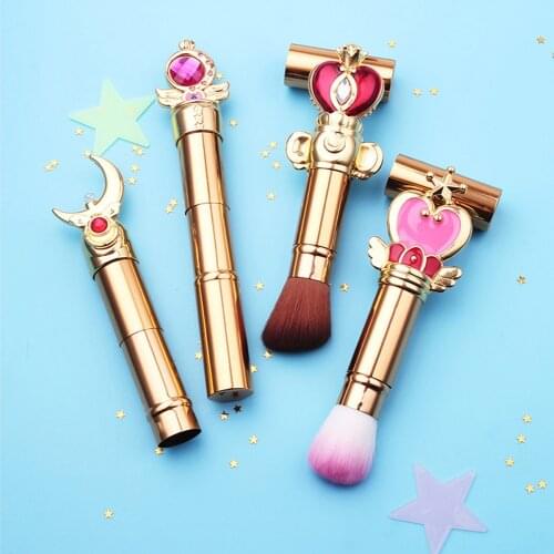 Anime Sailor MoonTelescopic/Adjustable Magic Wand Brush Eyeshadow Makeup Brushes Set Contour Blending Cosmetic Brushs Girl