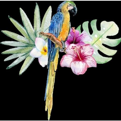 DIY Craft Sticker Applications For Clothes Decoration Animals Parrot Bird Heat Transfers Iron On Patches For Jeans T-shirt