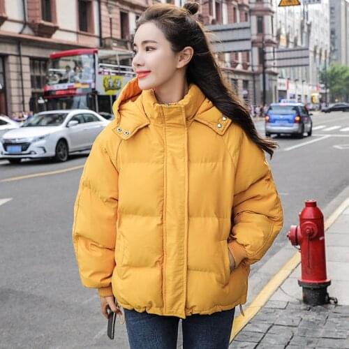 2020 New Autumn Winter Jacket Hooded Women Coat Loose Cotton-padded Short Jackets Female Parka Warm Casual Plus Size Overcoat