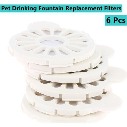 6PCS Cat Snail Drinking Fountain Replacement Filter Activated Carbon Replaced Filter Water Drinking Dispenser For Cat Dog Pet