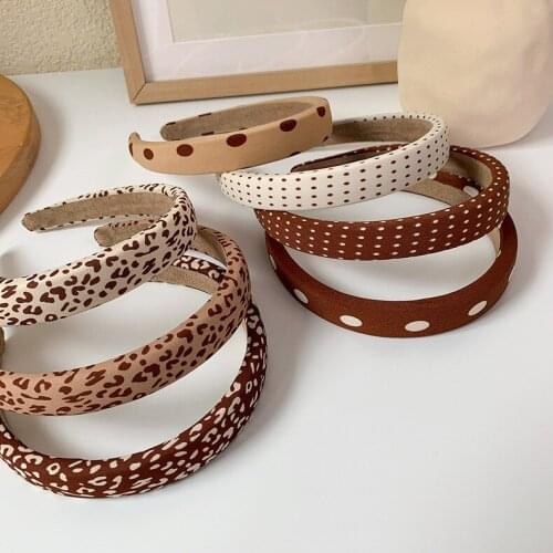 Headband Vintage Leopard Print Cow Zebra Stripes Hair Band for Women Autumn Winter Wave point Hairbands Non-slip Headwear