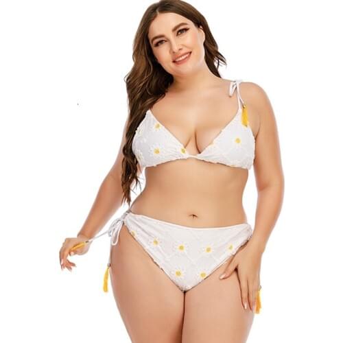 Plus Size Bikini Bandage Swimsuit 2 Piece Sets Womens Bathing Suit Strappy Swimwear Large Sizes Swimming Suit Sexy Bikinis 2021