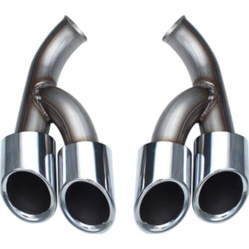 Wotefusi Silver Rear Exhaust Tail Tips Ends Pair Pipes For Porsche Cayenne 2015 2016 2017 [QP1064]