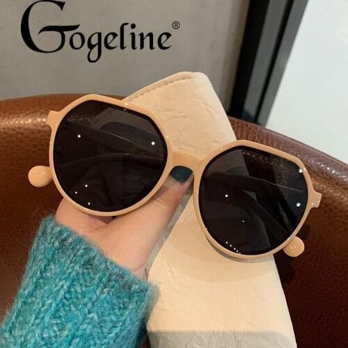 New Round Sunglasses Women Men Fashion UV400 Tea Lens Brand Designer Driving Sun Glasses Female Small Frame Oculos De Sol
