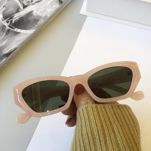 High Quality Small Square Sunglasses Women Fashion Cat Eyes Vintage Glasses Men Shades Retro Pink Green Colors Oculos UV400
