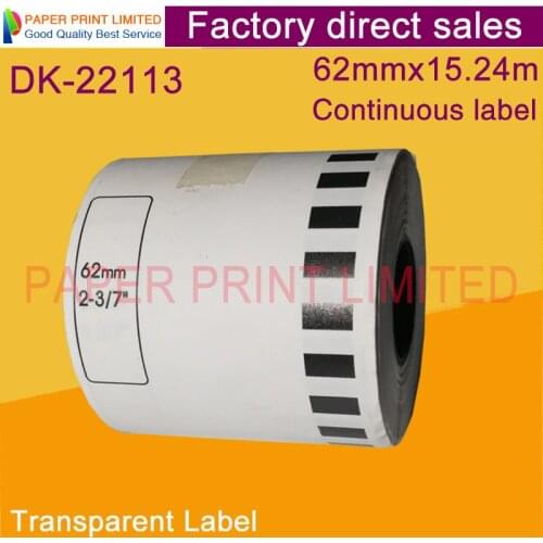 1x Rolls Brother Compatible Labels half clear transparent sticker dk 22113 dk-22113 dk22113 dk-2113