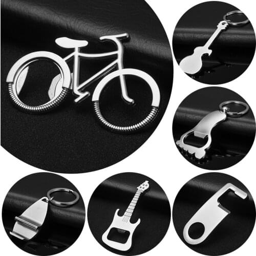 Zinc Alloy Openers Keychain Multi Creative Shaped Corkscrews Beer Bottle Opener Male Key Chains Jewelry Car Bag Keyring Rings