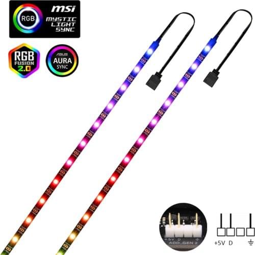 5V 3 Pin WS2812b RGB LED Strip for PC ASUS AURA SYNC / MSI Mystic Light Sync / GIGABYTE RGB Fusion 2.0 Addressable