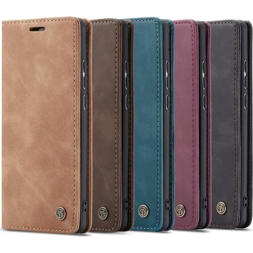 Vintage Matte PU Leather Magnetic Phone Case Card Holder Flip Wallet Cover for Huawei P20 Pro P20 lite P smart 2019/2021 Y7A