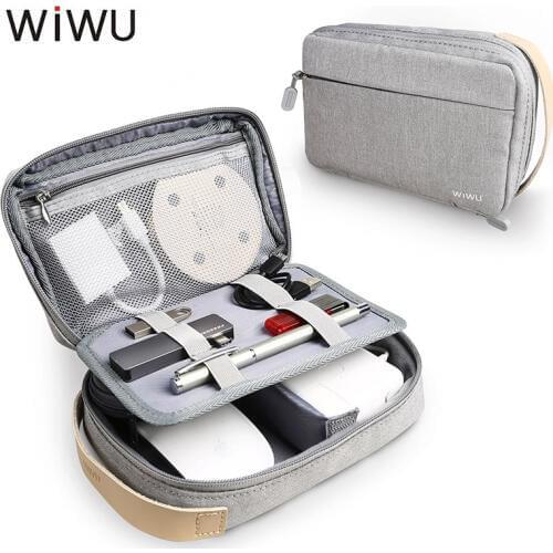 WIWU Portable Travel Storage Bag USB Cable Charger Organizer Digital Gadge Hard Drive Handbag Power Bank Headphone Carrying Case