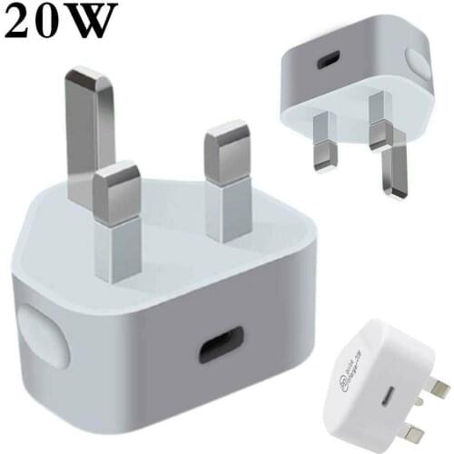 20w Uk Plug Charger Fast Charger Usb Charger Quick Charge 3.0 For Iphone 12 Adapter For Huawei Type C Tablet Portable Wall