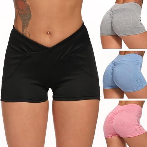 Womens Sports Shorts High Waist Yoga short Women Exercise Sexy Hips Push Up Sportswear Quick-drying Running Casual Shorts