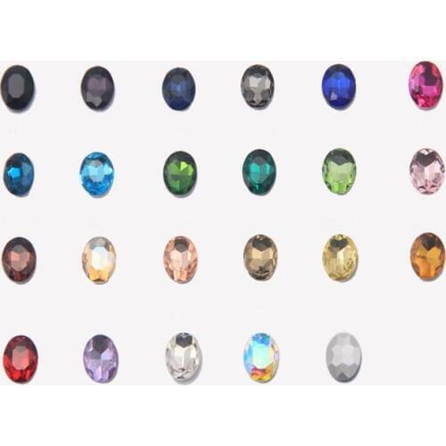 Zsbszc chicknit 50Pcs/pack 4*6mm Crystal glass point-back Rhinestones glue on Clothes shoes bags Art Decoration ZZ022