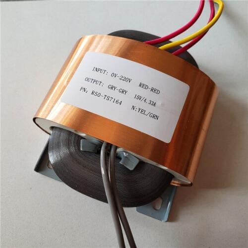 15V 4.33A R Core Transformer 65VA R50 custom transformer 220V copper shield output for Power amplifier
